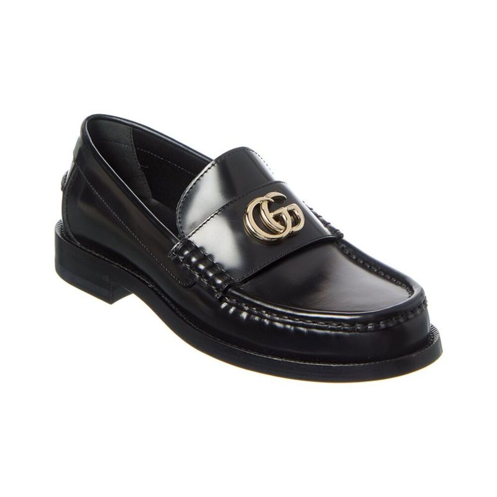 Gucci Double G Leather Loafer, Black